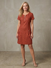 Zulimar | Zip Neck Pocket Detail Knee Length Dress
