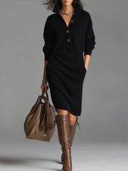 Ember – Chic Button-Front Knit Dress