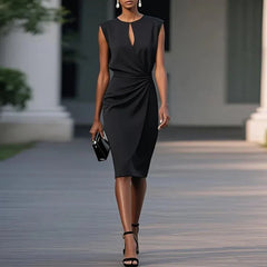Maeve – Elegant Draped Knee-Length Dress