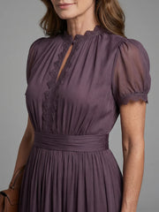 Elia | Gathered Waist Keyhole Maxi Dress