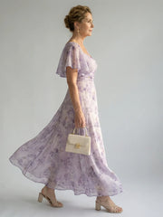 Vaelis | Flutter Sleeve Midi Dress