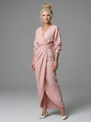 Olympia | Diagonal Drape Maxi Dress