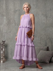 Katia | Tiered Ruffle Halter Maxi Dress