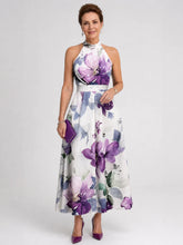 Omego | Soft Bloom Halter Neck Flowing Midi Dress