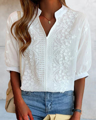 Emberly – Puff Sleeves Lace Blouse