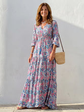 Isabella | Long Sleeve V Neck Bohemian Maxi Dress