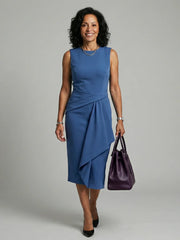 Oriel | Asymmetric Drape Midi Dress