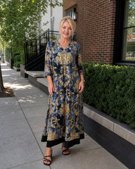 Sorrelia | Ornate Floral Print Relaxed Midi Dress