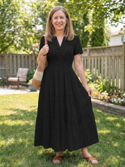 Odelia | Short Sleeve Tiered Maxi Dress