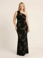 Cressida | One Shoulder Floral Lace Maxi Dress