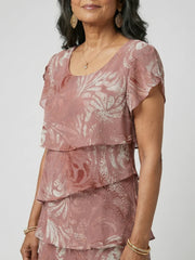 Aria | Soft Motif Tier Knee Length Dress