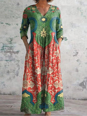 Greta – Bohemian Print Maxi Dress