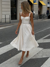 Amren | Sleeveless Structured Bodice Midi Dress