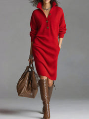 Ember – Chic Button-Front Knit Dress