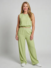Otilia | Sleeveless Crew Neck Elastic Waist Leg Pants Set