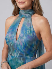 Juniper | Keyhole Halter Sleeveless Maxi Dress