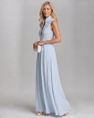 Virelia | Sleeveless Collared Flowing Wide Leg Jumpsuit