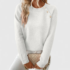 Isabelle – Elegant Pearl Button Sweater