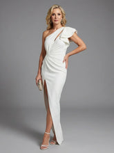 Quenelle | One Shoulder Ruffle Slit Maxi Dress