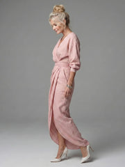 Olympia | Diagonal Drape Maxi Dress