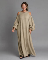 Sylphine | Cold Shoulder Balloon Sleeve Relaxed Maxi Dress