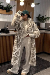 Harper – Luxe Snow Leopard Statement Coat