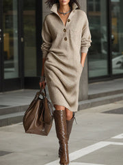 Ember – Chic Button-Front Knit Dress