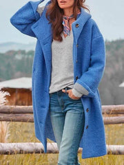 Janice - Cozy Hooded Tweed Coat