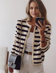 Mylah | Elegant Striped Cardigan