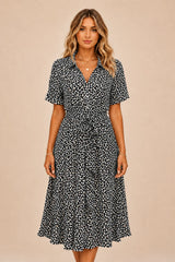 Midi Dress - Lightweight Fit, Short Sleeves