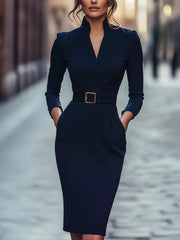 Grace - Classic Belted Pencil Dress