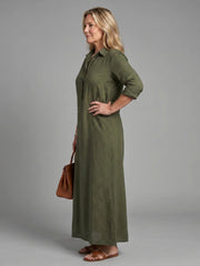 Veronica | Long Sleeve Relaxed Silhouette Maxi Dress