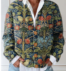 Gilly - Vintage Floral Cardigan With Button