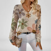 Ava – Blooming V-Neck Knit Sweater