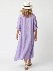 Tavi | Floral Embroidered Oversized Pocket Midi Dress