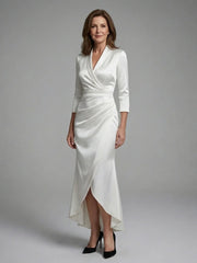Celestine | Long Sleeve Wrap High Low Midi Dress
