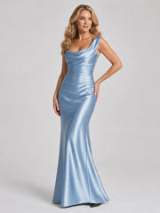 Aureline | One Shoulder Draped Neckline Maxi Dress