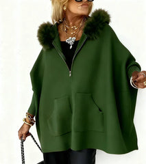 Victoria – Glam Plush Hooded Poncho