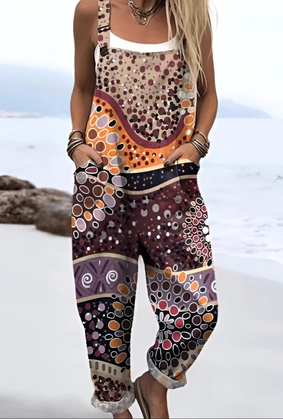 Violet™ | Boho Art Drape Overalls