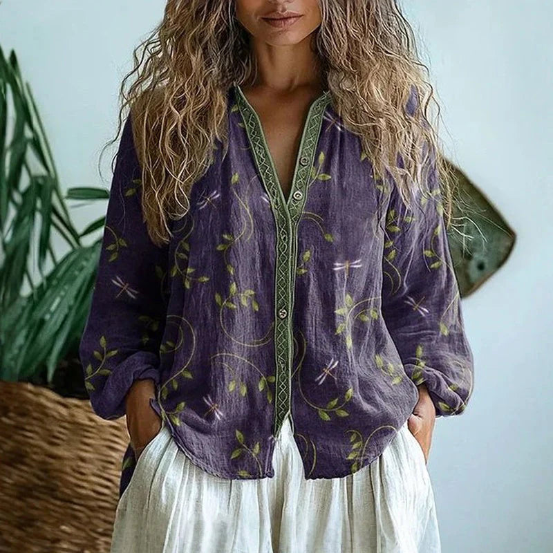 Leah – Botanical Charm Blouse