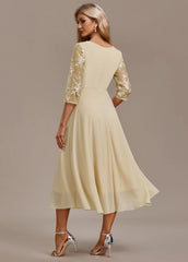 Andrea – Elegant Floral Chiffon Dress