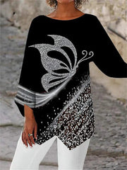 TARA – SPARKLING BUTTERFLY TUNIC TOP