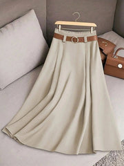 TARA – HIGH-WAIST PLEATED MAXI SKIRT