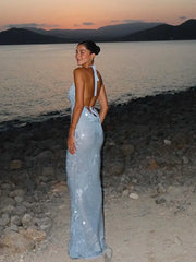 Gladys | Sequin Halter Maxi Dress
