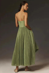 Lina | Elegant Pleated Dress With Spaghetti Straps