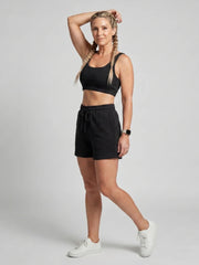 Lysem | Sleeveless Scoop Neck Crop Top And Shorts Set