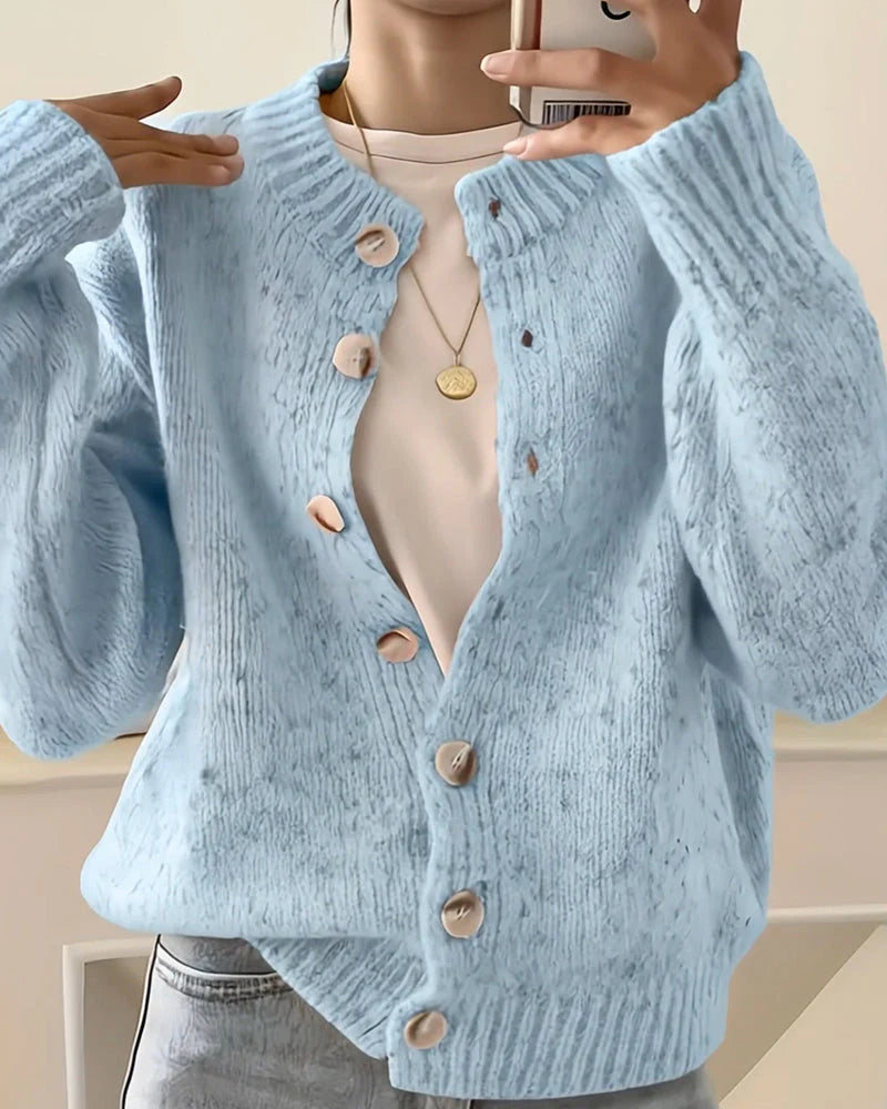 Claire – Cozy Button-Up Textured Cardigan