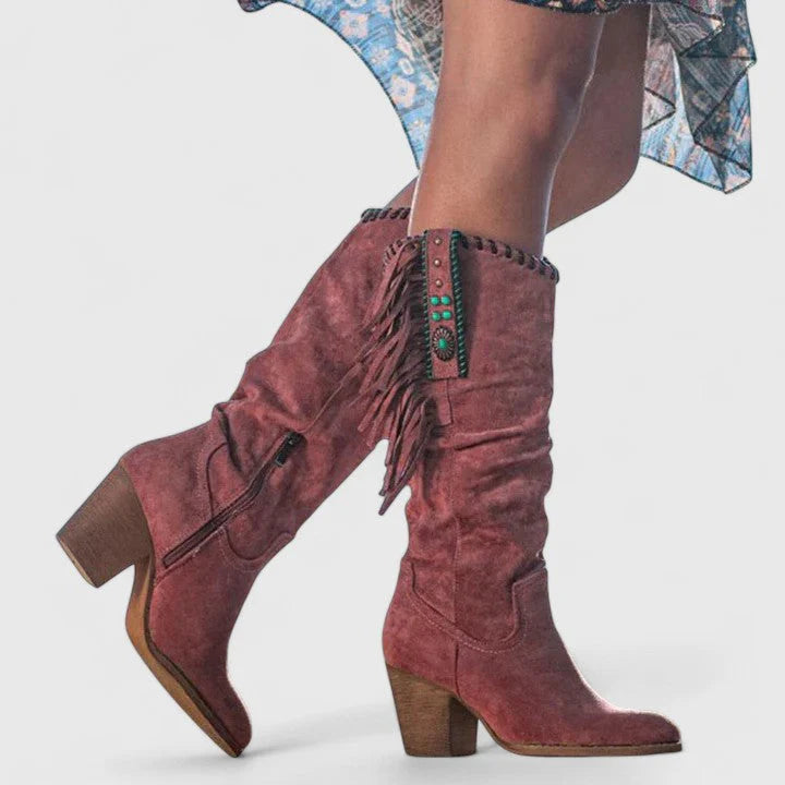 Savannah – Western Charm Fringe Boots