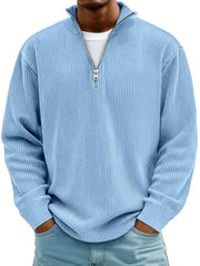 Jason – Relaxed Half-Zip Ribbed Sweater