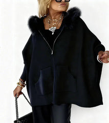 Victoria – Glam Plush Hooded Poncho